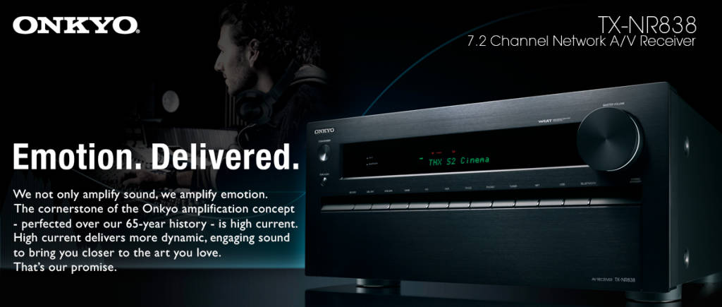 Onkyo TX-NR838 Emotion Delivered, Onkyo TX-NR838 7.2-Ch Network A/V Receiver w/ HDMI 2.0